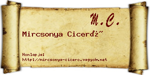 Mircsonya Ciceró névjegykártya